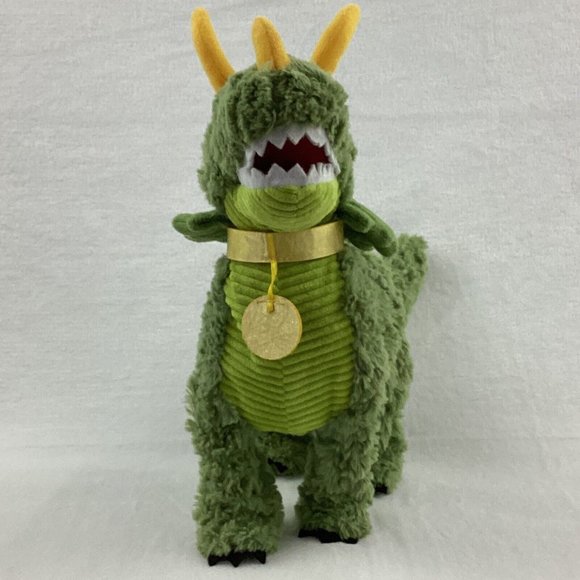 Sound And Light Animatronics Green Dragon Horns Wings No Leash Walks Roars - Picture 5 of 12